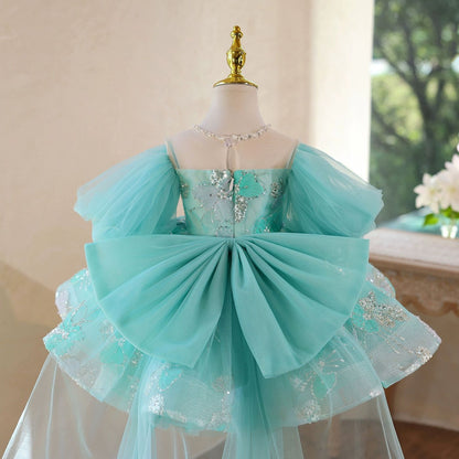 Shiny Puffy Children's Party Dress