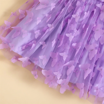 Vestido de bebé de manga larga con mariposas