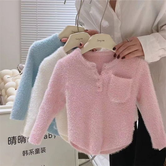 Blusa Infantil Mujer Bolsillo Pelinhos 