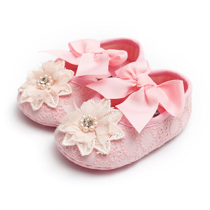 Children's Lace-Up Flower Shoe