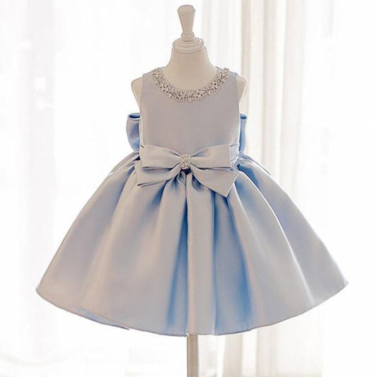 Children's Dress with Rhinestones and Bow