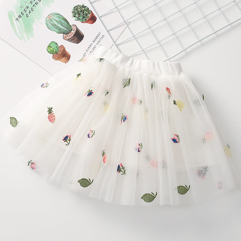 Falda de tul con frutas para niños 