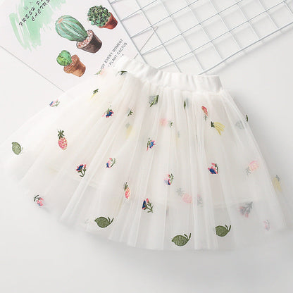 Falda de tul con frutas para niños 