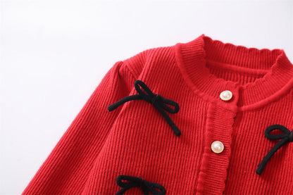 Kids' Winter Knit Set with Little Bows