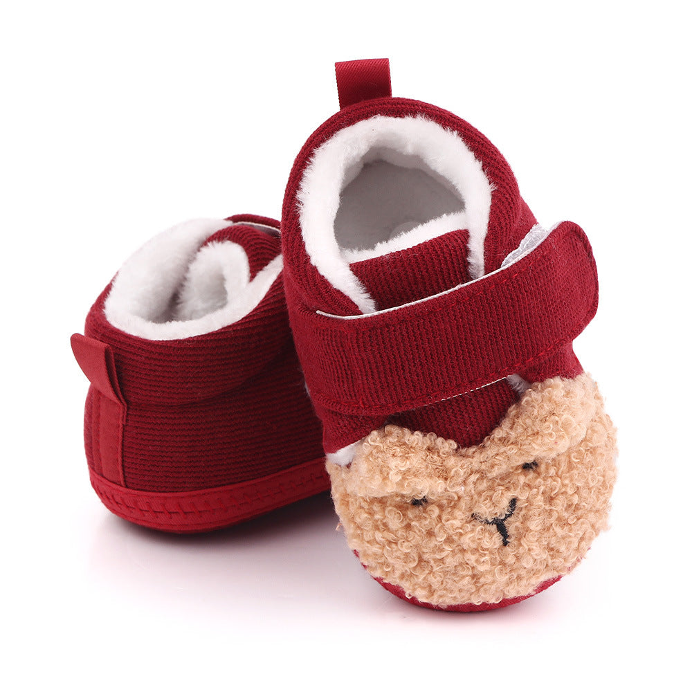 Zapatos infantiles de terciopelo con diseño de animales 