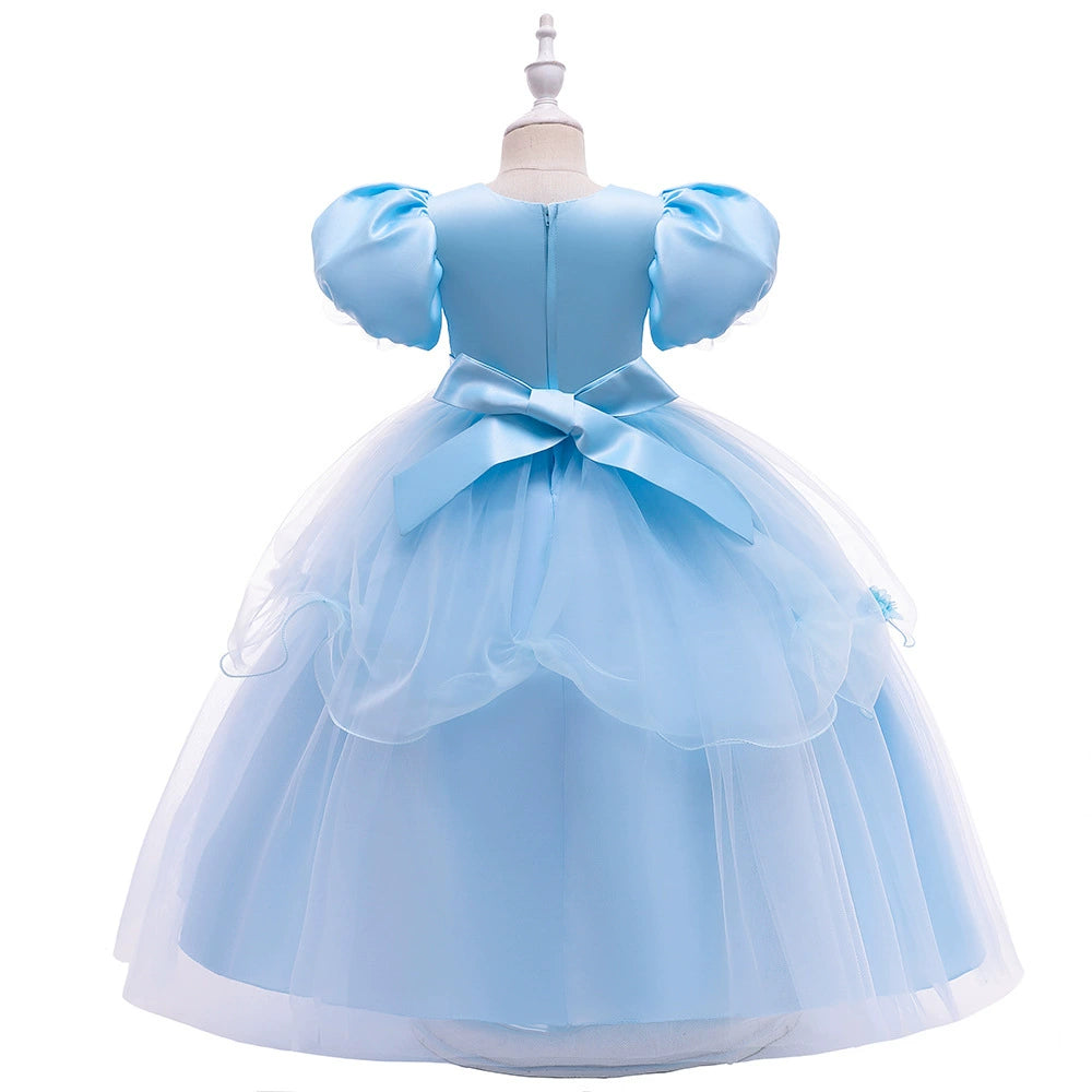 Blue Floral Party Dress
