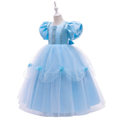 Blue Floral Party Dress