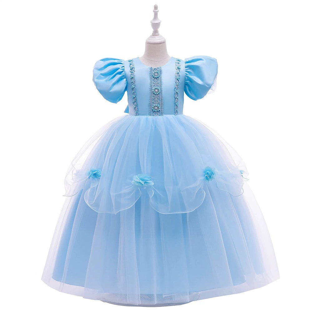 Blue Floral Party Dress
