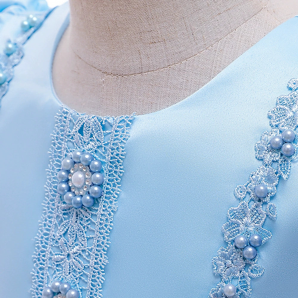 Blue Floral Party Dress