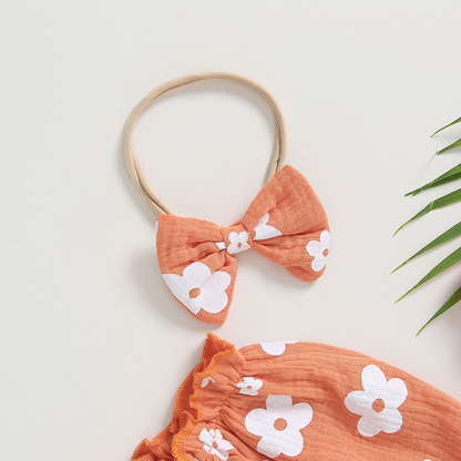Body infantil florido + diadema