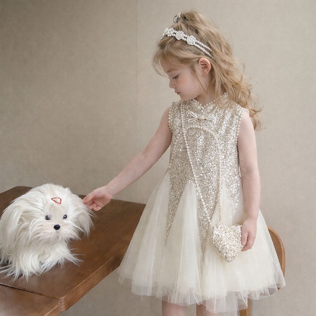 Children's Dress with Sparkling Tulle
