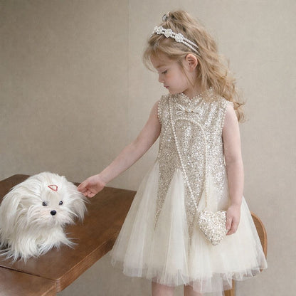 Children's Dress with Sparkling Tulle