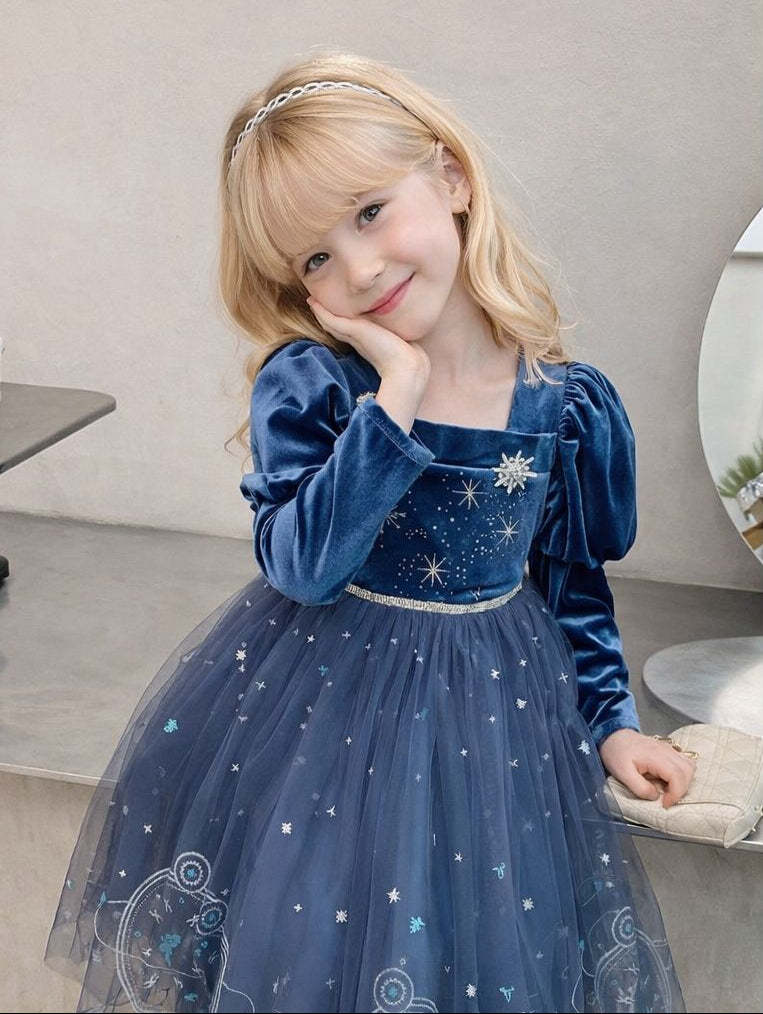 Children's Velvet Dress with Glitter