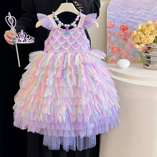 Children's Mermaid Layered Party Dress