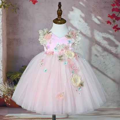 Children's Party Dress with Flowers