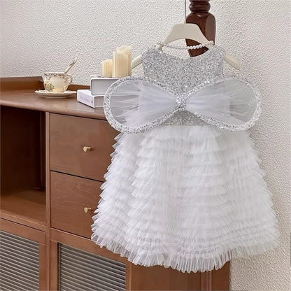 Shiny Children's Dress with Wings