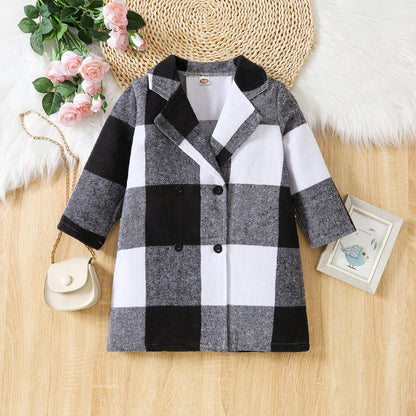 Chaqueta de cuadros de invierno para niños 