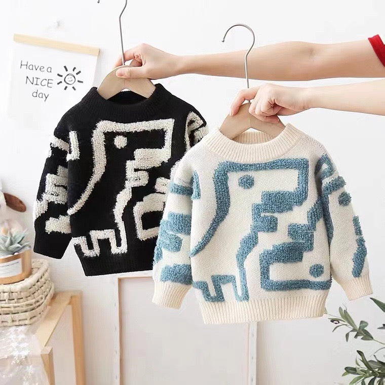 Blusa infantil de dinosaurio de invierno 