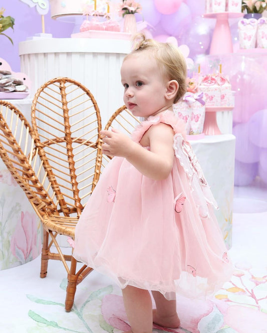 Vestido de tul con mariposas 