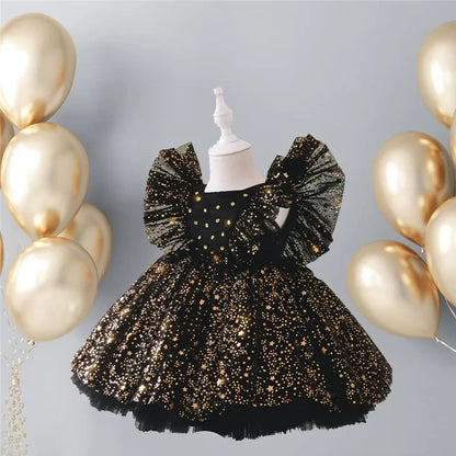 Children's Party Dress with Stars and Bow
