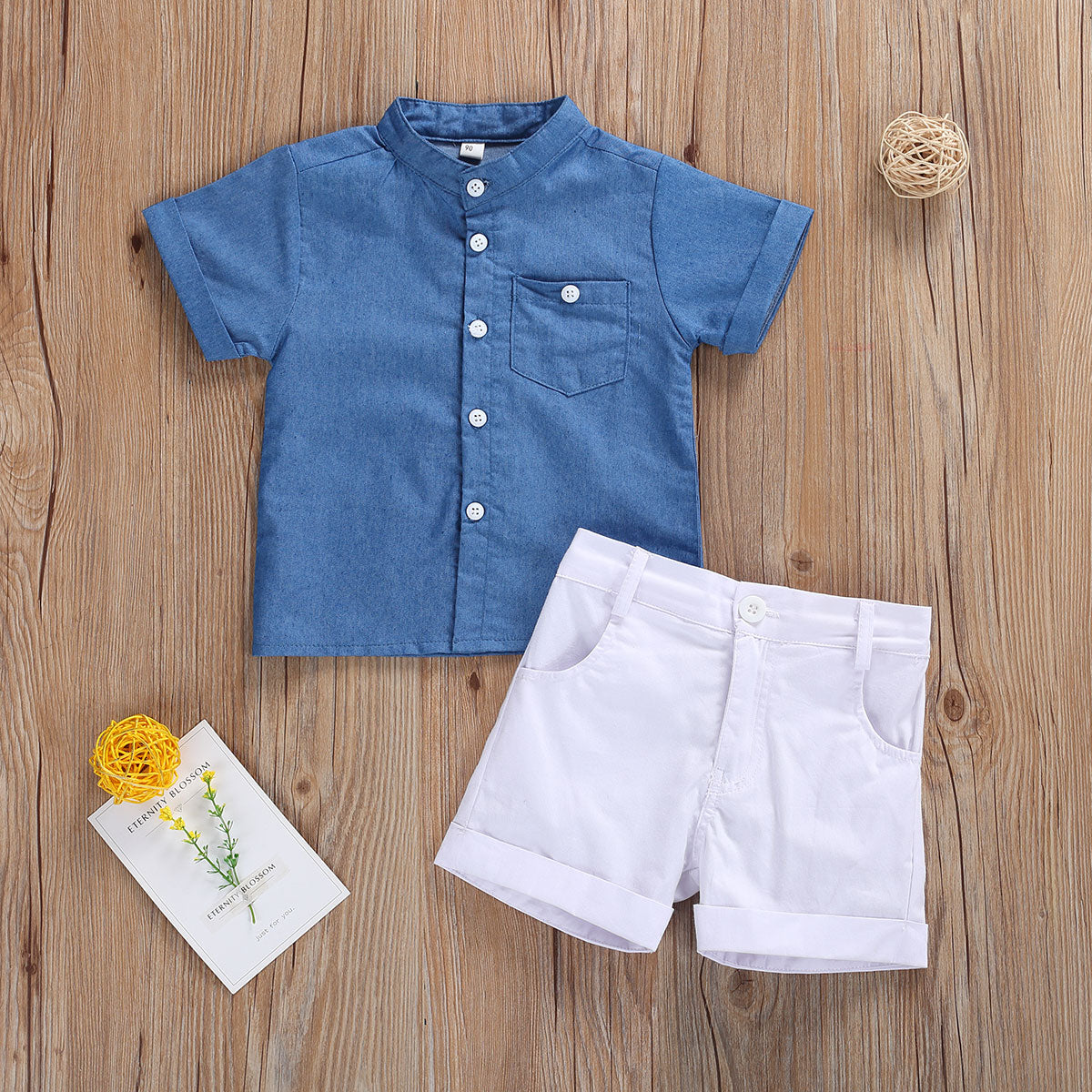 Conjunto de camisa de manga corta y pantalón corto para niño