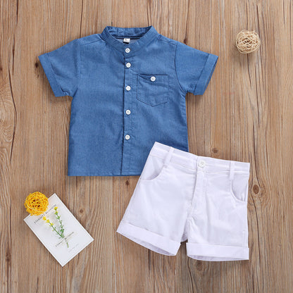 Conjunto de camisa de manga corta y pantalón corto para niño