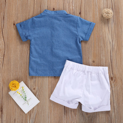 Conjunto de camisa de manga corta y pantalón corto para niño