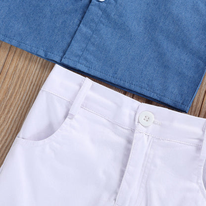 Conjunto de camisa de manga corta y pantalón corto para niño