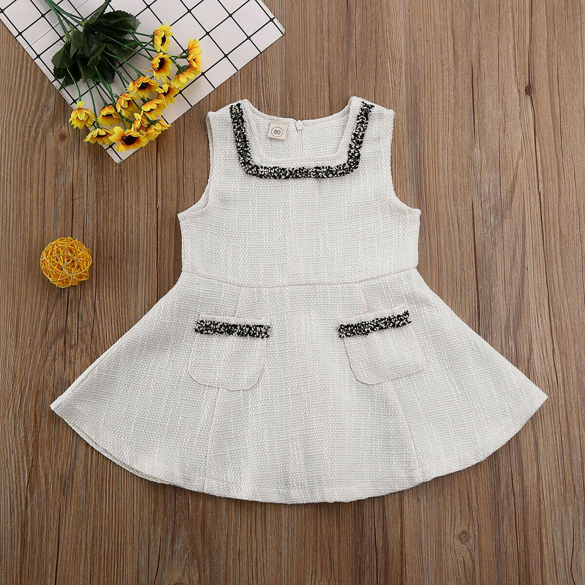 Vestido infantil blanco con blusa 