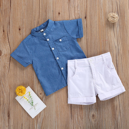 Conjunto de camisa de manga corta y pantalón corto para niño