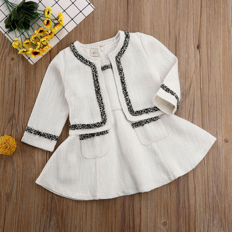 Vestido infantil blanco con blusa 
