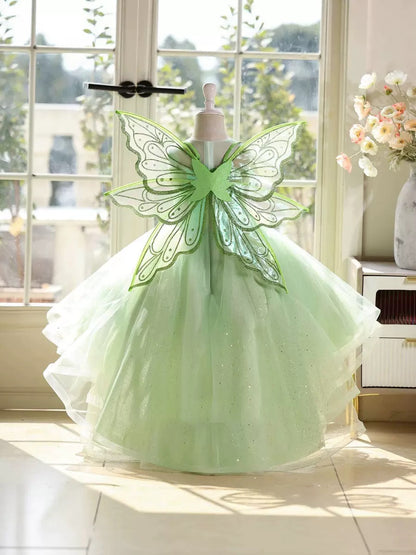 Green Party Dress with Wings
