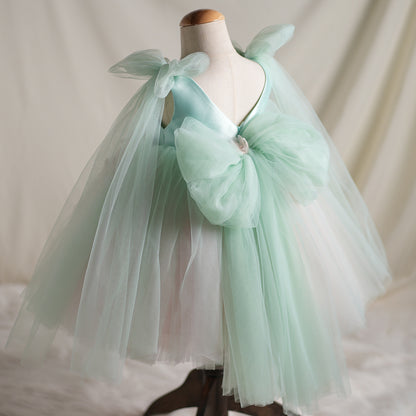 فستان حفلة للأطفال باللون الأخضر من Enchanted Garden 