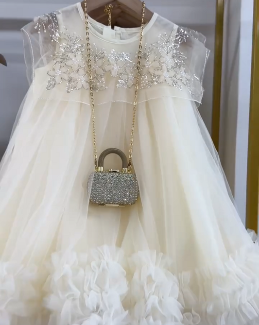 Children's Dress with Flower Collar