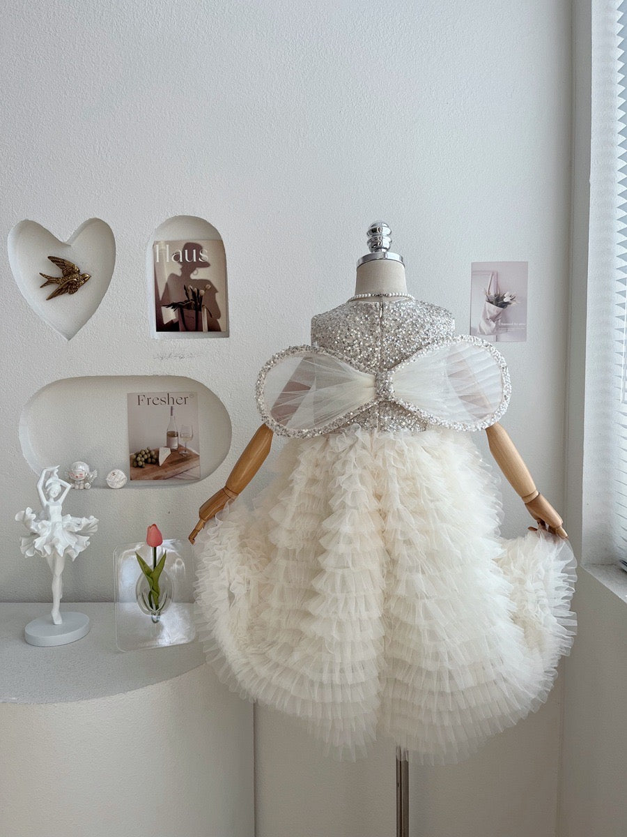 Shiny Children's Dress with Wings