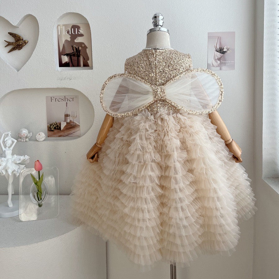 Shiny Children's Dress with Wings
