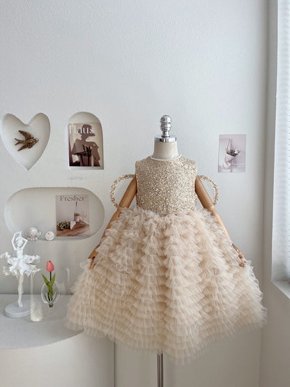 Shiny Children's Dress with Wings
