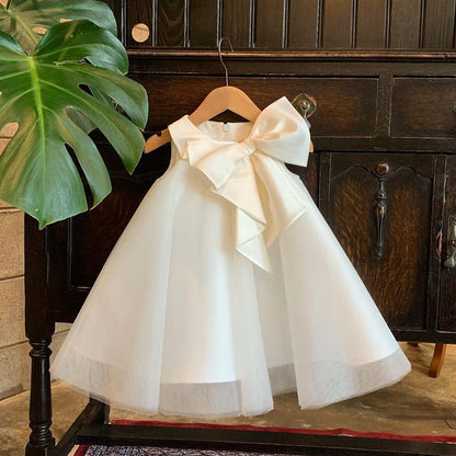 White Children's Dress with Bow