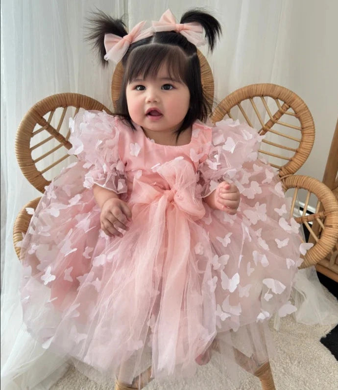 Vestido de mariposa de tul para niña 