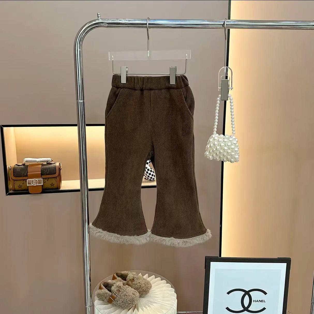 Conjunto de chaleco de piel para mujer y niño 