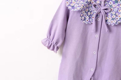 Mono floral para niña y gorro a juego 
