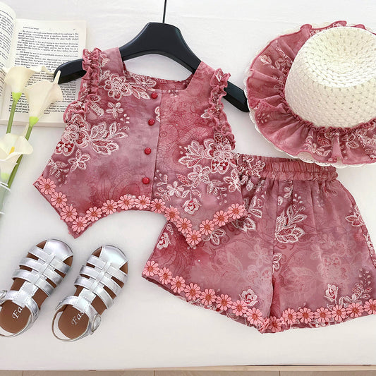 Children's Lace Floral Set
