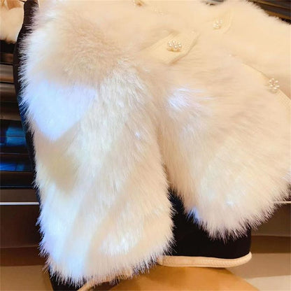 Children's Plush Jacket with Pearls