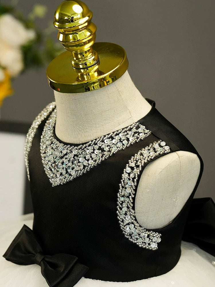 Party Dress with Bow and Rhinestones