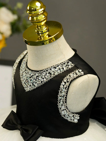 Party Dress with Bow and Rhinestones