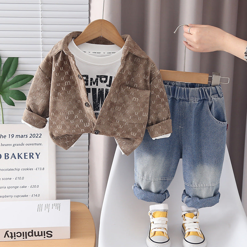 Boys' 3-Piece Set with Pockets and Jeans