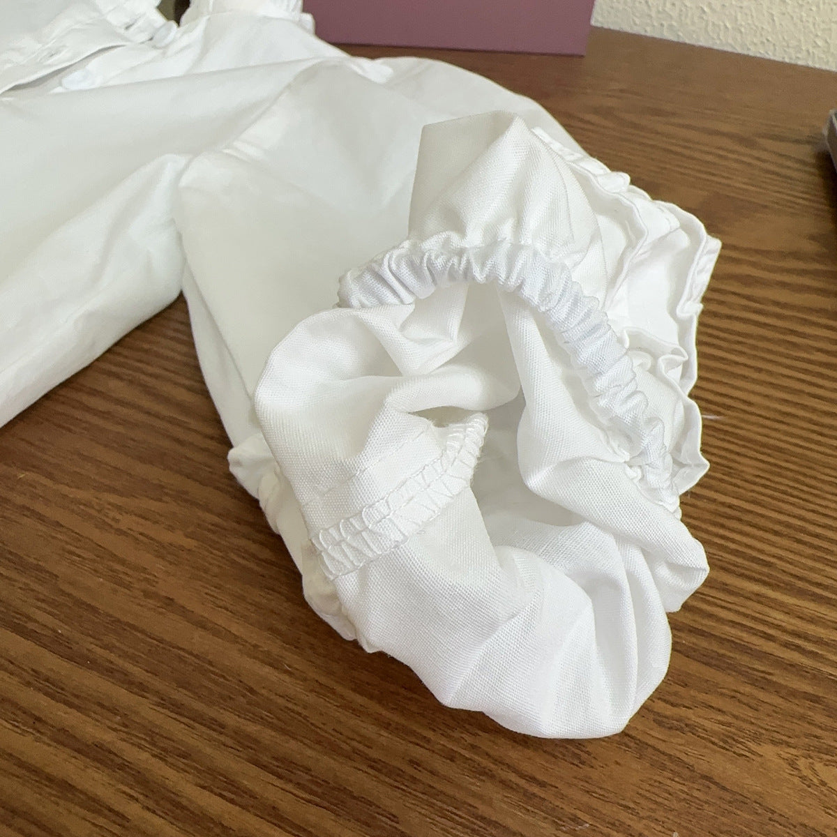 White Ruffled Girls' T-shirt