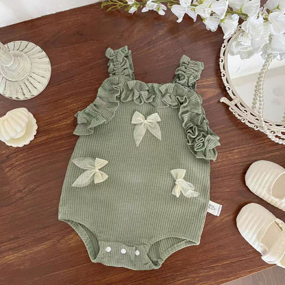 Baby Girl's Sleeveless Bodysuit with Little Bows