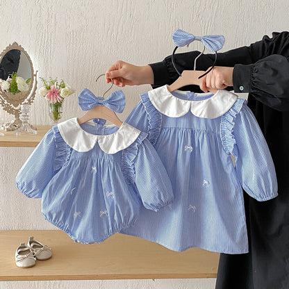 Body/ Striped Children's Dress with Bow