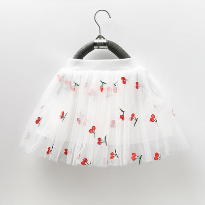 Falda Infantil Cerezas Tul 